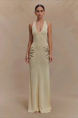 Elegant U Neck Solid Sweater Dress