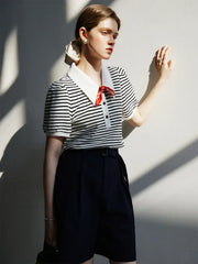 Polo Stripe Grey Summer T-Shirt
