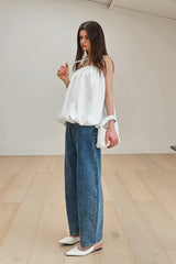 Satin Strapless Puffy Loose Fit Tube Top