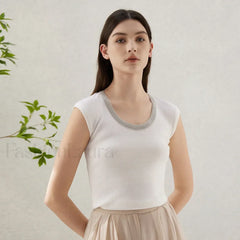 Wool Silk Vest Summer Cool T-Shirt