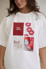 Cotton Graphic Print Loose Fit Casual Short Sleeve Tee