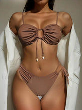 Asymmetric Crinkled Bikini Set