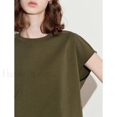 Spring New Round Neck Cotton T-Shirt