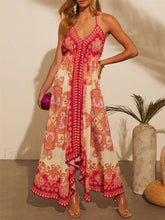 Retro V-Neck Maxi Floral Dress