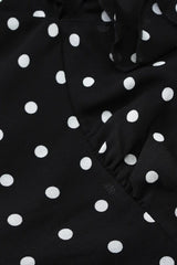 Polka Dot V-Neck Mesh Bodycon Mini Dress
