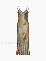Neptune Satin Open Trendy Back Long Dress