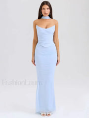 Strapless Skirt Two Piece Maxi Dress