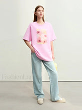 Flower Print Drop Sleeve T-Shirt