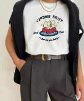 Vintage Chic Letter Printed T-Shirt