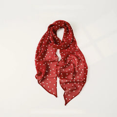 Polka Dot Pearl Chiffon Long Thin Scarf