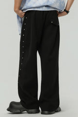 Vintage Rivet Drawstring Casual Sweat Pants