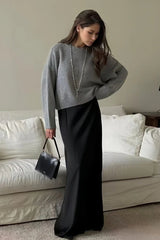 Loose Basic Knit Pullover Sweater