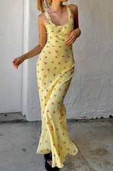 Cotton Strap Casual Maxi Floral Dress