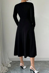 Lace Panel Black Bodycon Dress