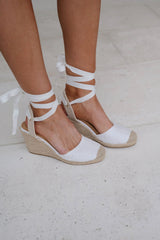 Devota Espadrille-White Eyelet