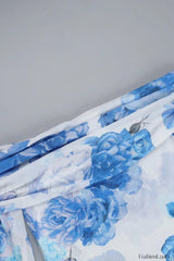 Slim Fit Printed Long-Sleeve Floral Dress
