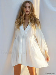 Backless High Waist White Cover Up