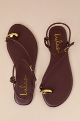 Hendron Chocolate Brown Flat Ankle Strap Sandals