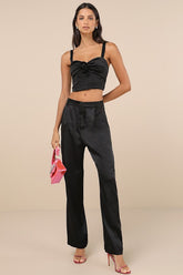 Flawless Behavior Black High-Rise Straight Leg Pants