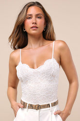Midnight Romance Ivory Lace Bodysuit