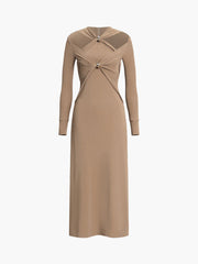 Criss Cross Cut Trendy Out Long Dress