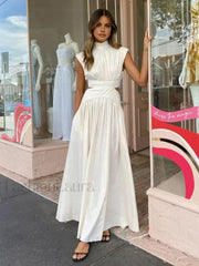 Mock Neck Cut Trendy Out Long Dress