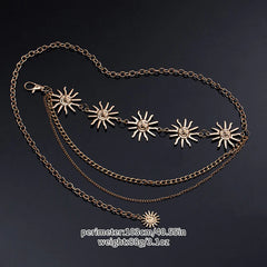 Adjustable Sunflower Moon Metal Waist Chain