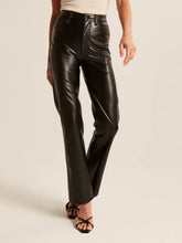 Straight Leg Graceful Faux Leather Pants