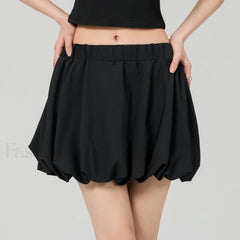 Bubble Plaid Elastic Mini Skirt