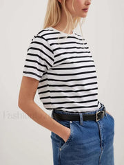 Summer Striped Knitted T-Shirt