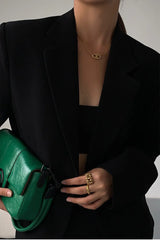 Black Slouchy Retro Style Blazer