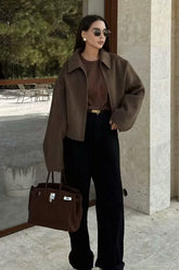 Minimalist Lapel Short Wool Coat