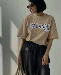 Vintage Letter Printed Cotton T-Shirt