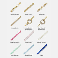 Cluster Charm Necklace - Snake Chain
