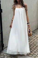 Chiffon Spaghetti Strap Vacation Maxi Dress