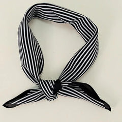 Silk Cotton Slim Square Mixed Print Neck Scarf