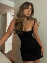 Flower Strap Slash Mini Dress