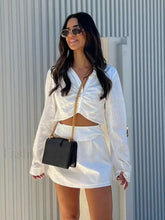 Cotton Long Sleeve Skirt Pajama Two Piece Set