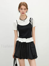 Youthful Tiered Hem Cotton Blend T-Shirt