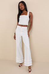 Mckayla White Frayed High-Rise Jeans