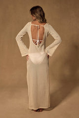 Sunbeam Cream Crochet Sequin Maxi Swim Cover-Up