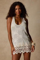 Sandpiper Ivory Crochet Lace Mini Swim Cover-Up