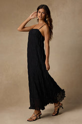 Louisiana Black Smocked Shift Maxi Dress