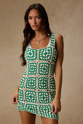 Laguna Green Crochet Mini Swim Cover-up