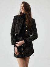 Sequined Button Graceful Short Blazer