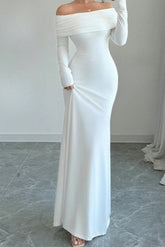Off Shoulder Ruched Bodycon Formal Dress