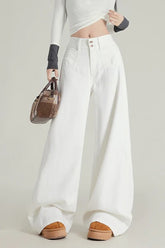 Wide Leg Flare High Waist Fleece Lined Jeans