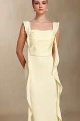 Elegant U Neck Sash Maxi Mermaid Prom Dress