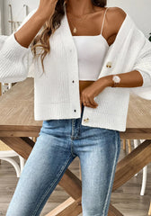 Short Knit Long Sleeve Cardigans