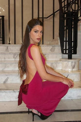 Open Back Bow Cocktail Dress